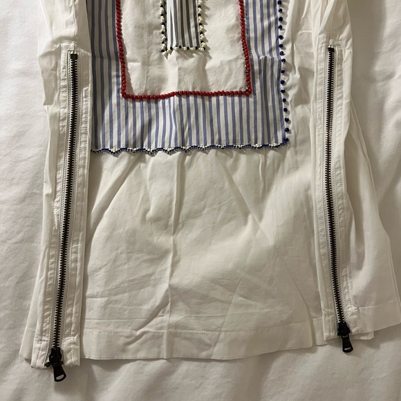 J Crew Sleeveless Top with Beaded detailing and front zippers - Picture 3 of 5